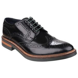 Base London Mens Woburn Hi Shine Leather Oxford Shoe / Black